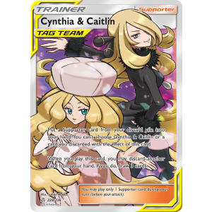 Rare Ultra Cynthia & Caitlin 228/236 Pokemon TCG Sun & Moon Cosmic Eclipse