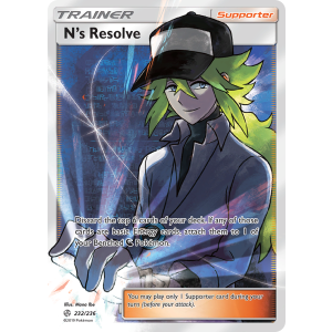 Rare Ultra N's Resolve 232/236 Pokemon TCG Sun & Moon Cosmic Eclipse