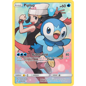 Rare Secret Piplup 239/236 Pokemon TCG Sun & Moon Cosmic Eclipse