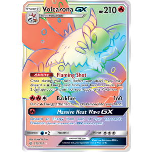 Rare Rainbow Volcarona-GX 252/236 Pokemon TCG Sun & Moon Cosmic Eclipse