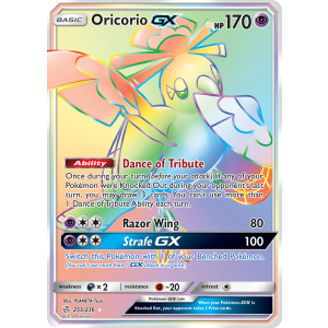 Rare Rainbow Oricorio-GX 255/236 Pokemon TCG Sun & Moon Cosmic Eclipse