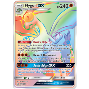 Rare Rainbow Flygon-GX 256/236 Pokemon TCG Sun & Moon Cosmic Eclipse