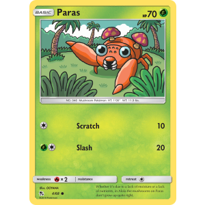 Paras 4/68 Pokemon TCG Sun & Moon Hidden Fates