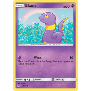 Ekans 25/68 Pokemon TCG Sun & Moon Hidden Fates