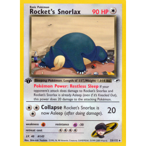 Rocket's Snorlax 33/132 Pokemon TCG Gym Gym Heroes