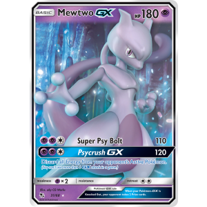 Rare Holo GX Mewtwo-GX 31/68 Pokemon TCG Sun & Moon Hidden Fates