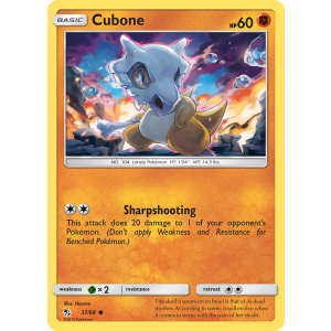 Cubone 37/68 Pokemon TCG Sun & Moon Hidden Fates