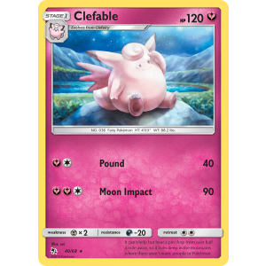 Clefable 40/68 Pokemon TCG Sun & Moon Hidden Fates