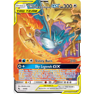 Rare Holo GX Moltres & Zapdos & Articuno-GX 44/68 Pokemon TCG Sun & Moon Hidden Fates