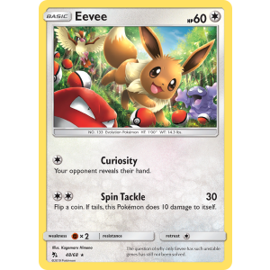 Rare Holo Eevee 48/68 Pokemon TCG Sun & Moon Hidden Fates