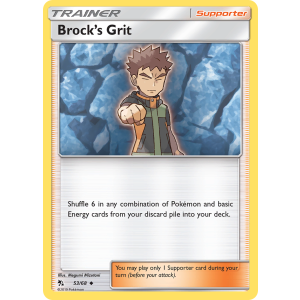 Brock's Grit 53/68 Pokemon TCG Sun & Moon Hidden Fates