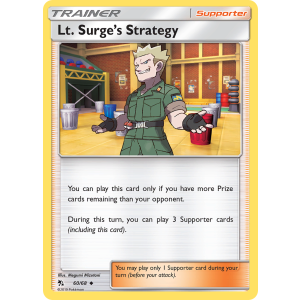 Lt. Surge's Strategy 60/68 Pokemon TCG Sun & Moon Hidden Fates