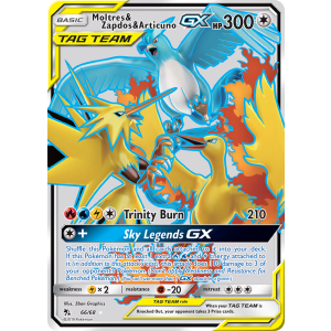 Rare Ultra Moltres & Zapdos & Articuno-GX 66/68 Pokemon TCG Sun & Moon Hidden Fates