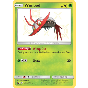 Rare Shiny Wimpod SV4/94 Pokemon TCG Sun & Moon Hidden Fates Shiny Vault