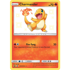 Rare Shiny Charmander SV6/94 Pokemon TCG Sun & Moon Hidden Fates Shiny Vault