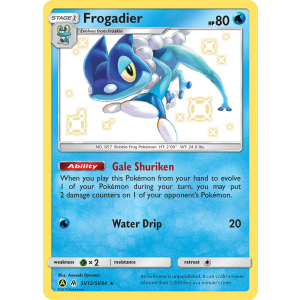 Rare Shiny Frogadier SV12/94 Pokemon TCG Sun & Moon Hidden Fates Shiny Vault