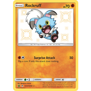 Rare Shiny Rockruff SV23/94 Pokemon TCG Sun & Moon Hidden Fates Shiny Vault