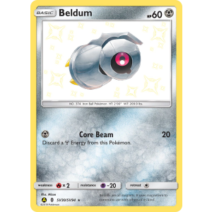 Rare Shiny Beldum SV30/94 Pokemon TCG Sun & Moon Hidden Fates Shiny Vault