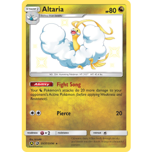 Rare Shiny Altaria SV37/94 Pokemon TCG Sun & Moon Hidden Fates Shiny Vault