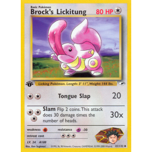 Brock's Lickitung 41/132 Pokemon TCG Gym Gym Heroes