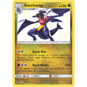 Rare Shiny Garchomp SV40/94 Pokemon TCG Sun & Moon Hidden Fates Shiny Vault