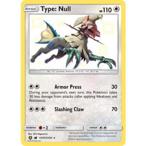 Rare Shiny Type: Null SV45/94 Pokemon TCG Sun & Moon Hidden Fates Shiny Vault