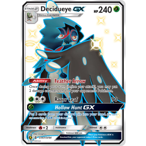 Rare Shiny GX Decidueye-GX SV47/94 Pokemon TCG Sun & Moon Hidden Fates Shiny Vault