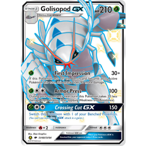 Rare Shiny GX Golisopod-GX SV48/94 Pokemon TCG Sun & Moon Hidden Fates Shiny Vault