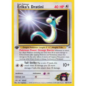 Erika's Dratini 42/132 Pokemon TCG Gym Gym Heroes