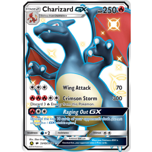 Rare Shiny GX Charizard-GX SV49/94 Pokemon TCG Sun & Moon Hidden Fates Shiny Vault