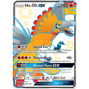 Rare Shiny GX Ho-Oh-GX SV50/94 Pokemon TCG Sun & Moon Hidden Fates Shiny Vault