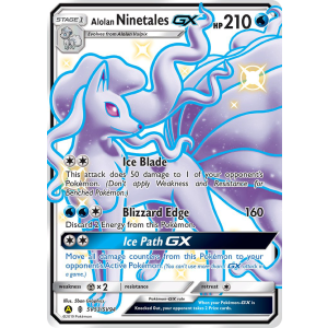 Rare Shiny GX Alolan Ninetales-GX SV53/94 Pokemon TCG Sun & Moon Hidden Fates Shiny Vault