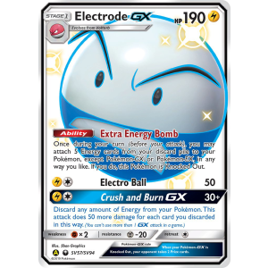 Rare Shiny GX Electrode-GX SV57/94 Pokemon TCG Sun & Moon Hidden Fates Shiny Vault