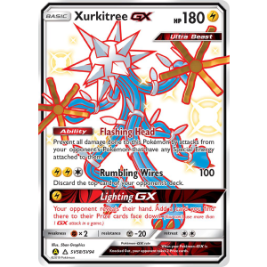 Rare Shiny GX Xurkitree-GX SV58/94 Pokemon TCG Sun & Moon Hidden Fates Shiny Vault