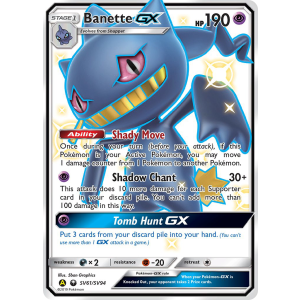 Rare Shiny GX Banette-GX SV61/94 Pokemon TCG Sun & Moon Hidden Fates Shiny Vault