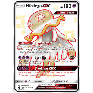 Rare Shiny GX Nihilego-GX SV62/94 Pokemon TCG Sun & Moon Hidden Fates Shiny Vault