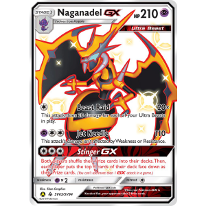 Rare Shiny GX Naganadel-GX SV63/94 Pokemon TCG Sun & Moon Hidden Fates Shiny Vault