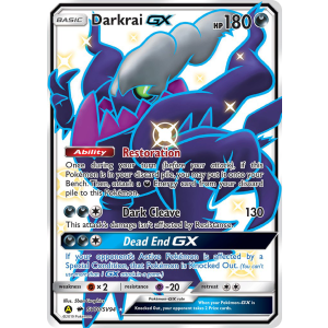 Rare Shiny GX Darkrai-GX SV70/94 Pokemon TCG Sun & Moon Hidden Fates Shiny Vault