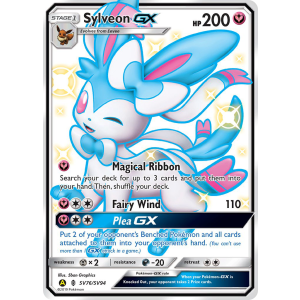 Rare Shiny GX Sylveon-GX SV76/94 Pokemon TCG Sun & Moon Hidden Fates Shiny Vault