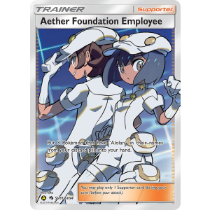 Rare Ultra Aether Foundation Employee SV81/94 Pokemon TCG Sun & Moon Hidden Fates Shiny Vault