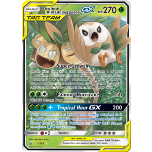 Rare Holo GX Rowlet & Alolan Exeggutor-GX 1/236 Pokemon TCG Sun & Moon Unified Minds