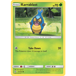 Karrablast 12/236 Pokemon TCG Sun & Moon Unified Minds