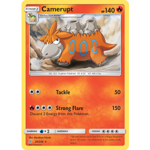 Camerupt 24/236 Pokemon TCG Sun & Moon Unified Minds