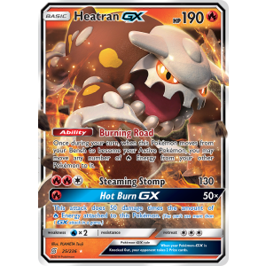 Rare Holo GX Heatran-GX 25/236 Pokemon TCG Sun & Moon Unified Minds