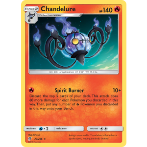 Rare Holo Chandelure 30/236 Pokemon TCG Sun & Moon Unified Minds