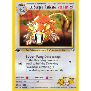 Lt. Surge's Raticate 51/132 Pokemon TCG Gym Gym Heroes