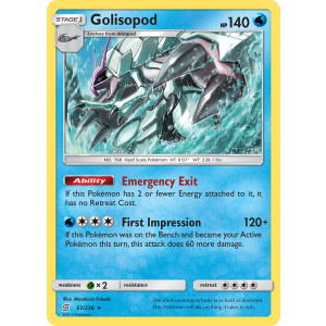 Rare Holo Golisopod 51/236 Pokemon TCG Sun & Moon Unified Minds