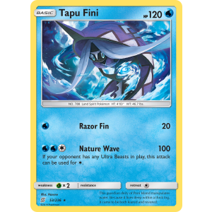 Tapu Fini 53/236 Pokemon TCG Sun & Moon Unified Minds