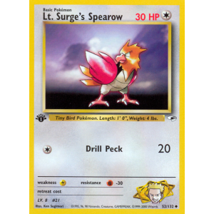 Lt. Surge's Spearow 52/132 Pokemon TCG Gym Gym Heroes