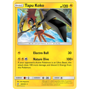 Rare Holo Tapu Koko 69/236 Pokemon TCG Sun & Moon Unified Minds